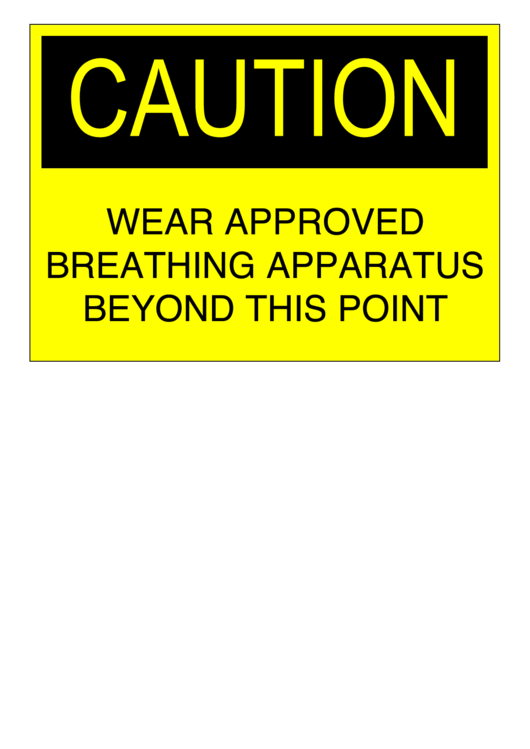Caution Breathing Apparatus Printable pdf