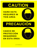 Caution Hard Hats Required Bilingual
