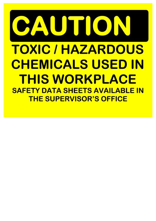 Caution Toxic Hazmat Printable pdf