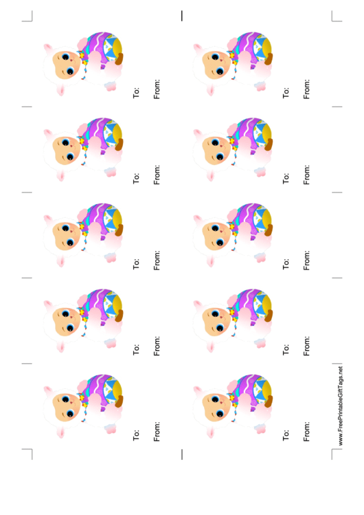 Baby Lamb Easter Gift Tag Template Printable pdf