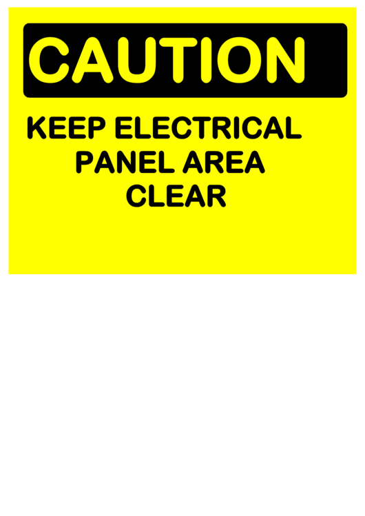 Caution Electrical Panel Printable pdf