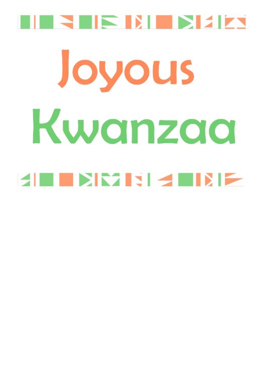 Joyous Kwanzaa Sign Template Printable pdf
