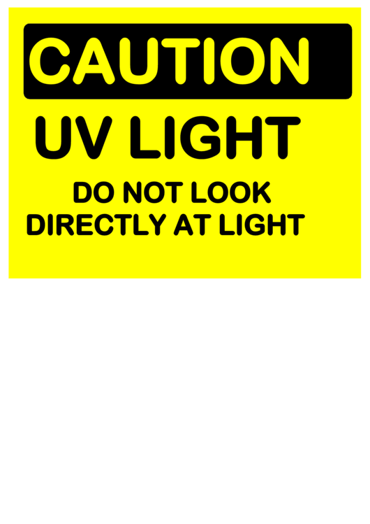 Caution Uv Light 2 Printable pdf