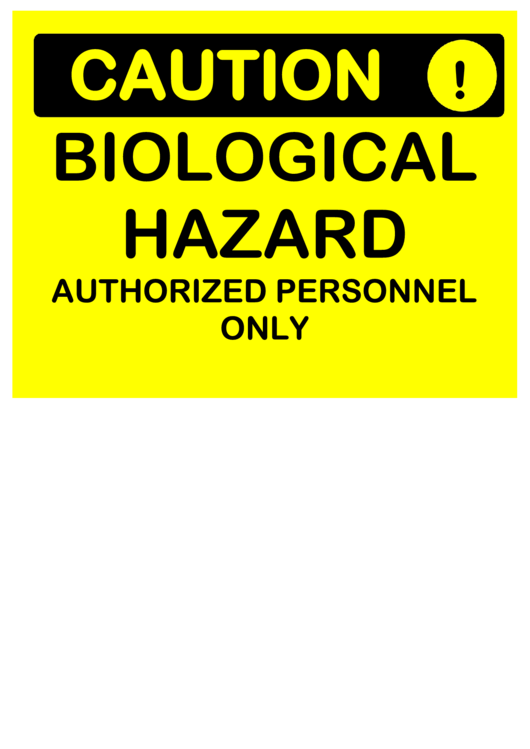 Caution Bio Hazard printable pdf download