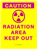 Caution Keep Out Radiation Area