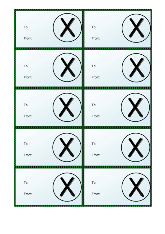 Monogram X Gift Tag Template Printable pdf