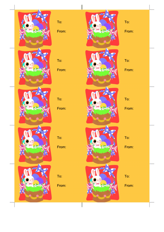 Pink Bunny Gift Tag Template Printable pdf