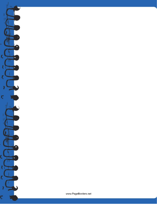 Blue Spiral Notebook Border Printable pdf