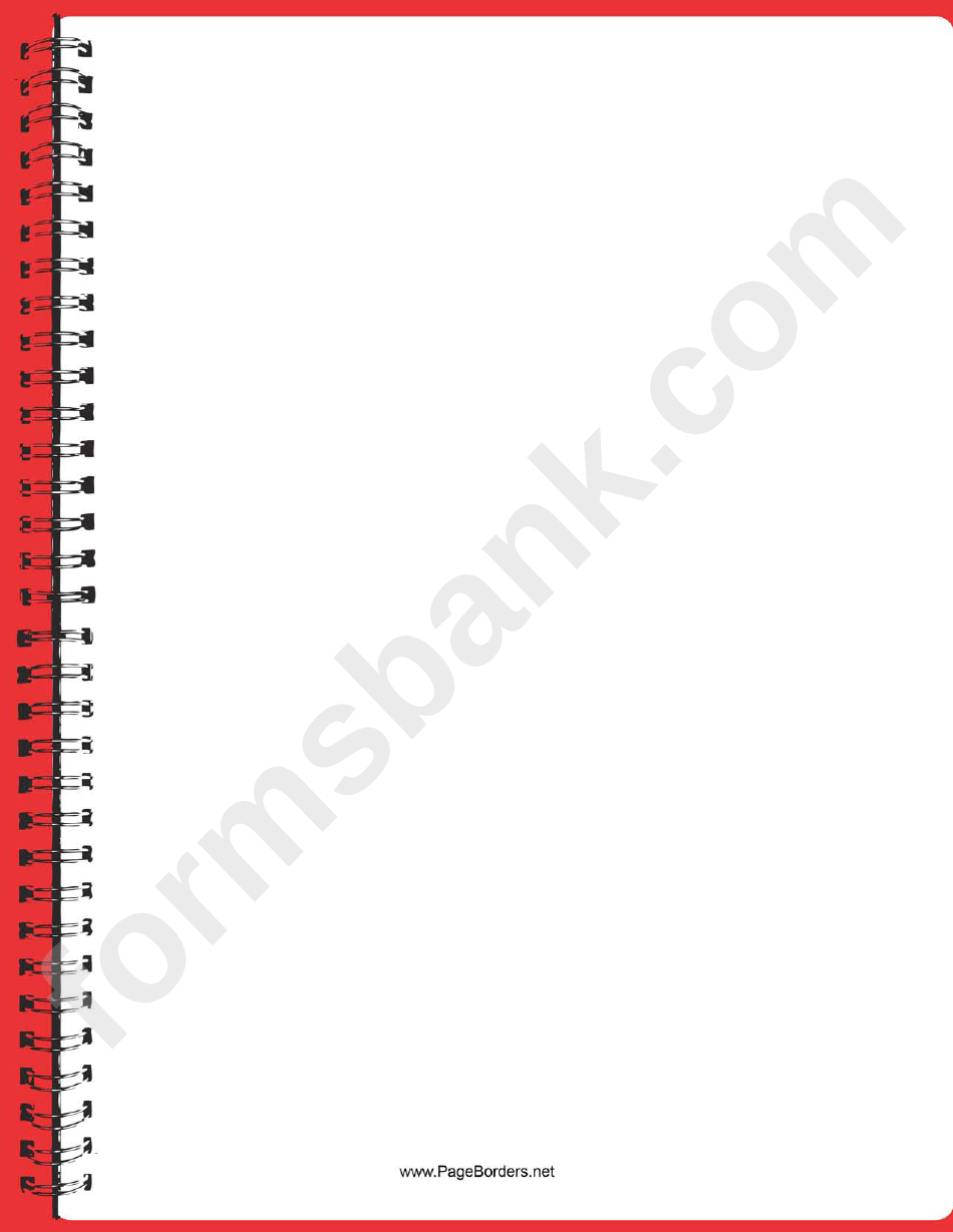 Red Spiral Notebook Border