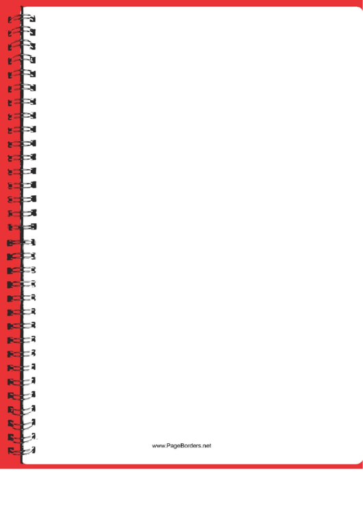 Red Spiral Notebook Border Printable pdf