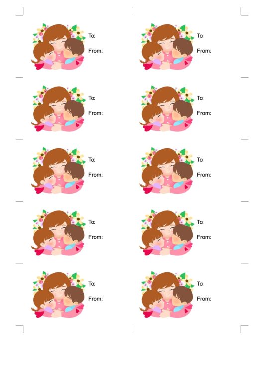 Mothers Day Gift Tag Template Printable pdf
