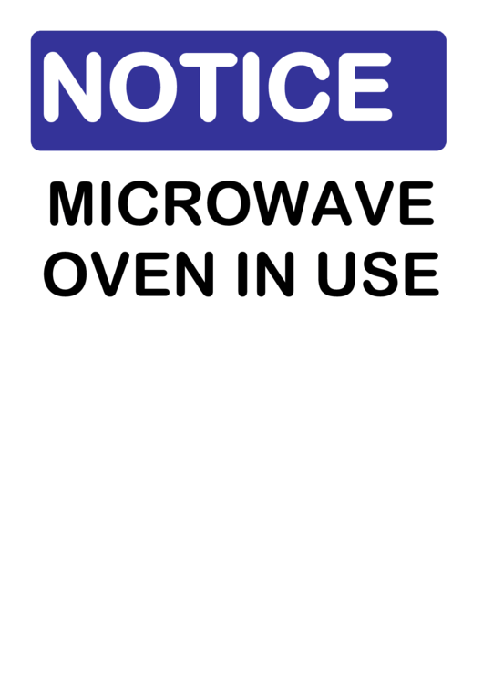 Notice Microwave Sign Printable pdf