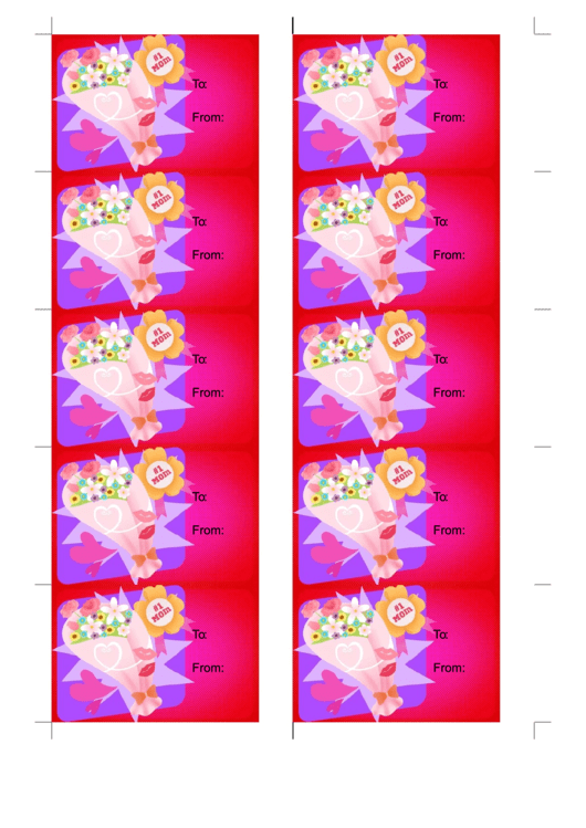 Flowers For Mom Gift Tag Template Printable pdf
