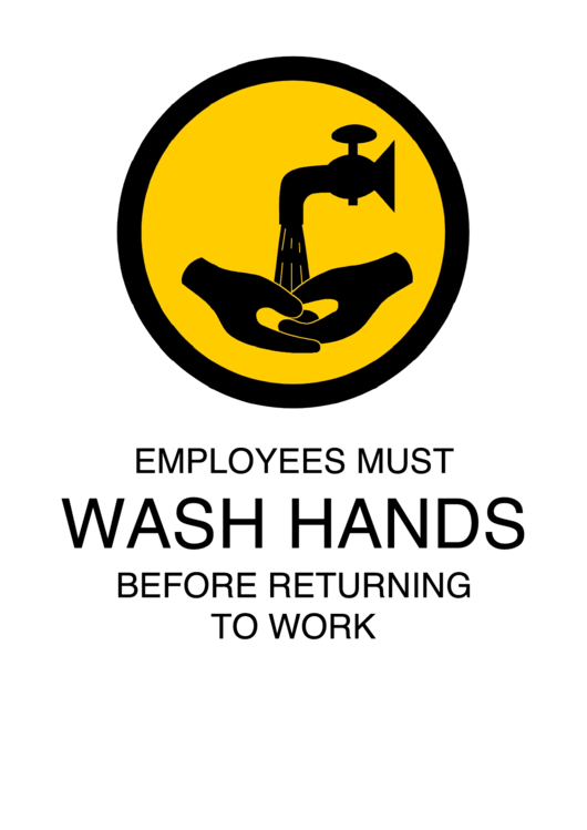 Employees Must Wash Hands Sign Printable pdf