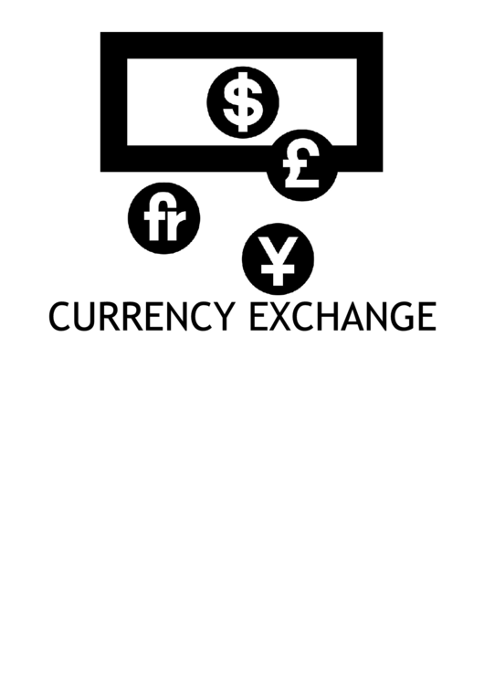 Currency Exchange With Caption Sign Printable pdf