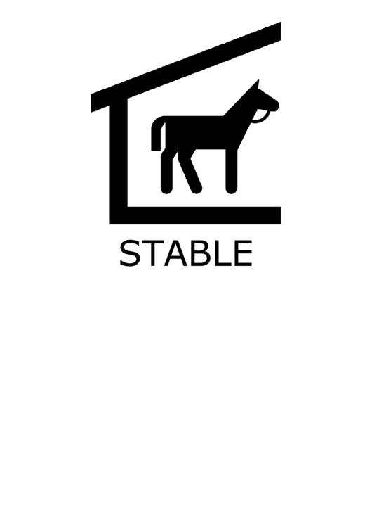 Stable With Caption Sign Printable pdf