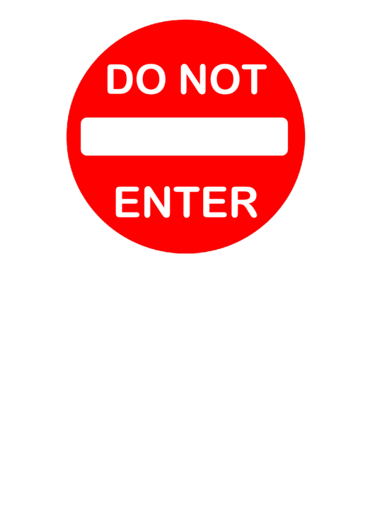 Traffic Do Not Enter Printable pdf