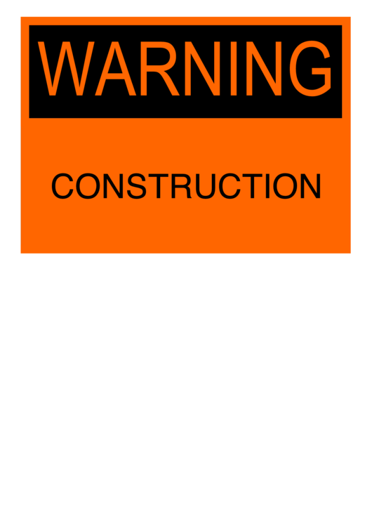 Warning Construction Printable pdf