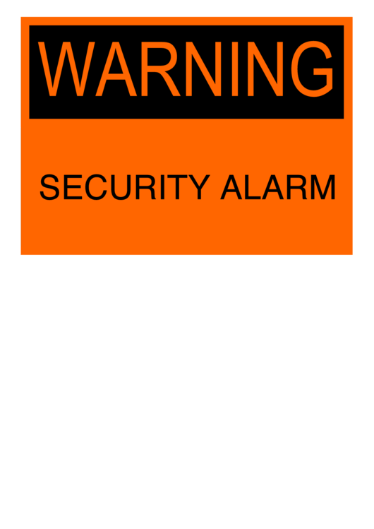 Warning Security Alarm Printable pdf