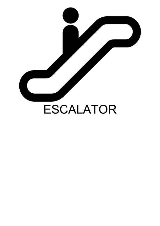 Escalator With Caption Sign Printable pdf