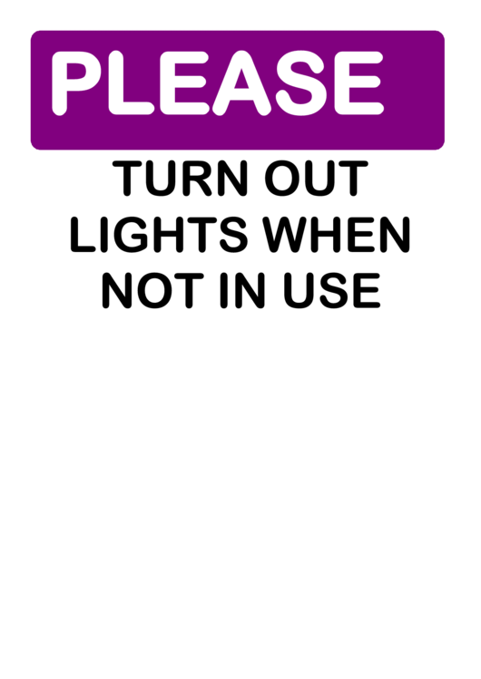 Please Turn Out Lights Printable pdf