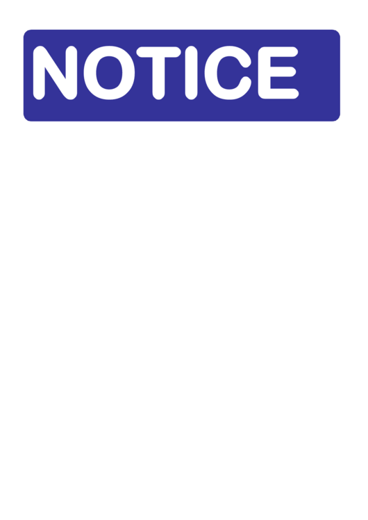 Blank Notice Sign Template Printable pdf