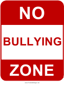 No Bullying Sign