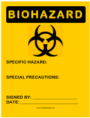 Biohazard Warning Sign Template