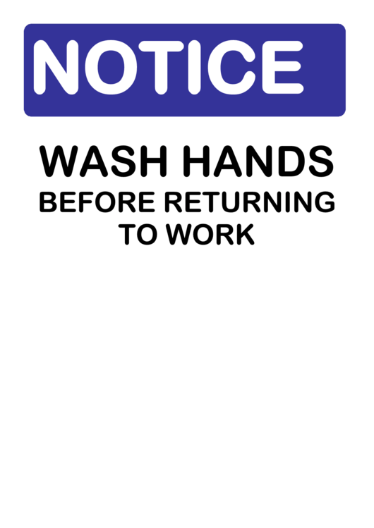 Notice Wash Hands Printable pdf