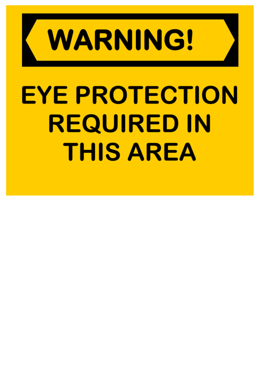 Warning Eye Protection Printable pdf