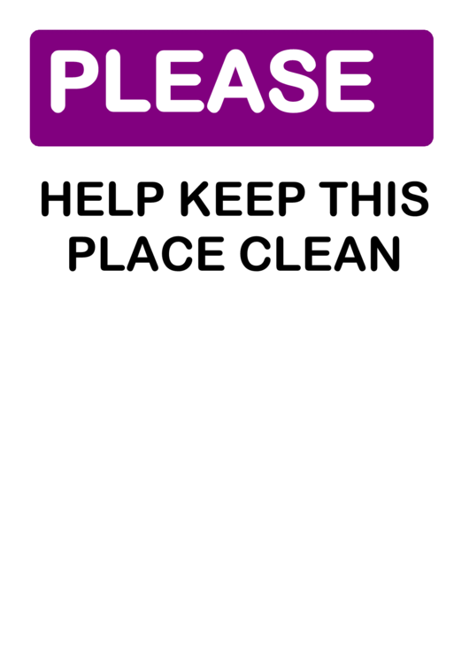 Please Help Keep This Place Clean Printable pdf
