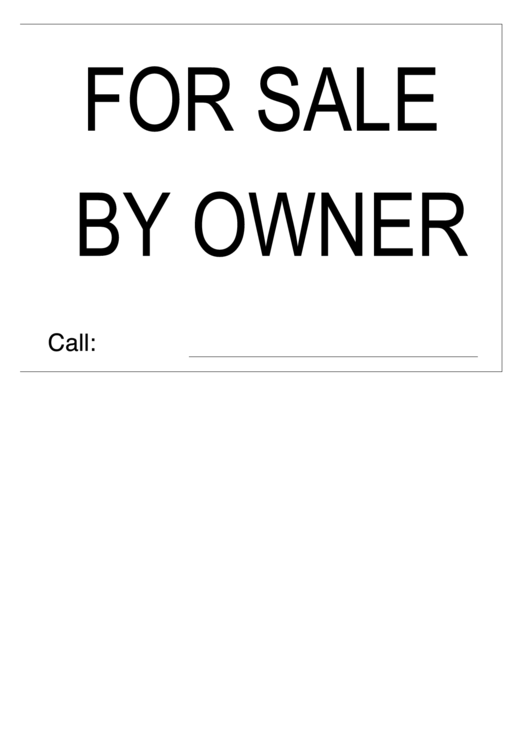 For Sale By Owner Printable pdf