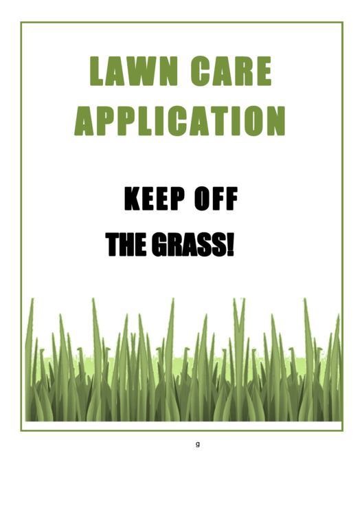 Lawn Care Application Printable pdf