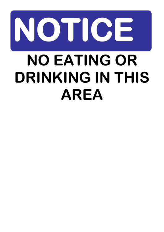 Notice No Eating Drinking Printable pdf