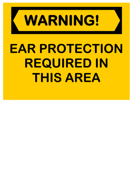 Warning Ear Protection 2 Printable pdf