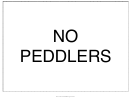 No Peddlers Sign