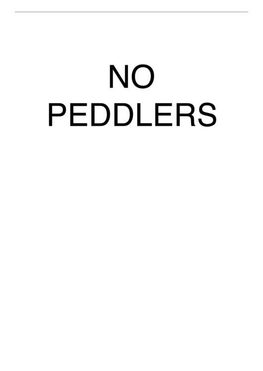 No Peddlers Sign Printable pdf