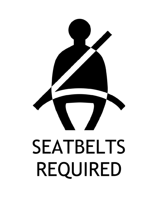 Seatbelts Required With Caption Sign Printable pdf