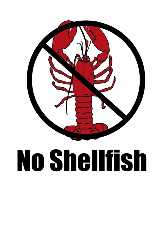 Shellfish Allergy Sign Printable pdf