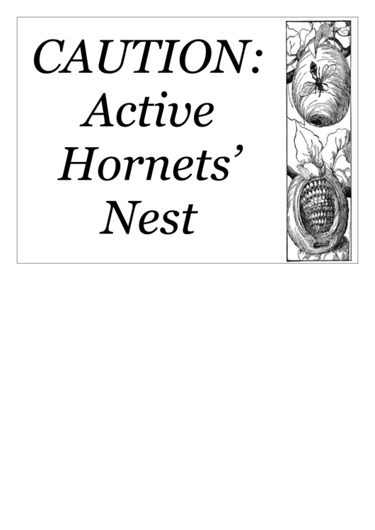 Hornet Nest Sign Template Printable pdf
