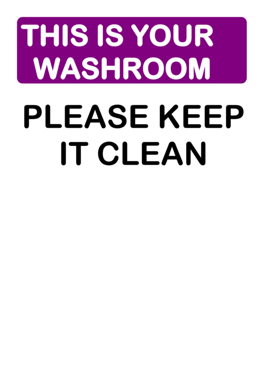 Please This Is Your Washroom Printable pdf