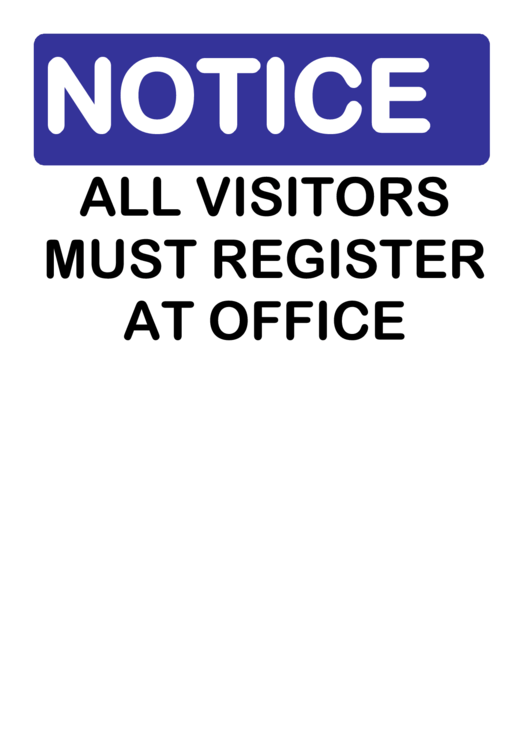 Visitors Register At Office Printable pdf