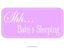 Baby Sleeping Warning Sign Template