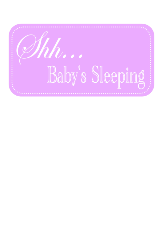 Baby Sleeping Warning Sign Template Printable pdf