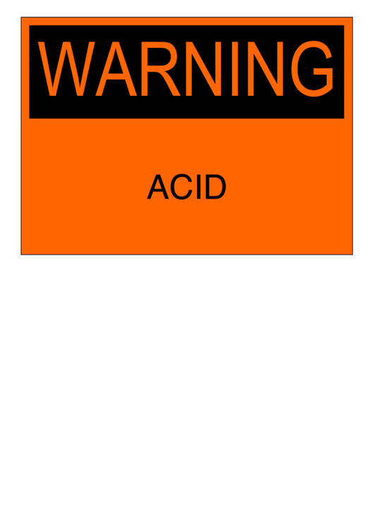 Acid Warning Sign Template Printable pdf