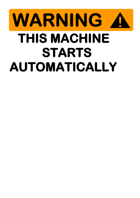 This Machine Starts Automatically Printable pdf