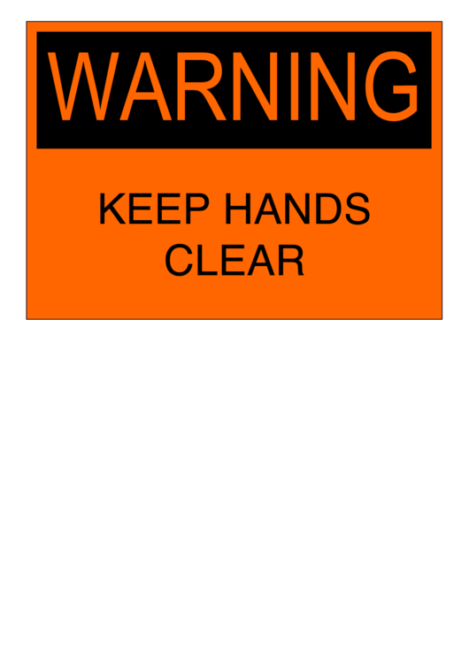 Keep Hands Clean Warning Sign Template Printable pdf