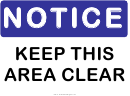 Keep Area Clear Warning Sign Template