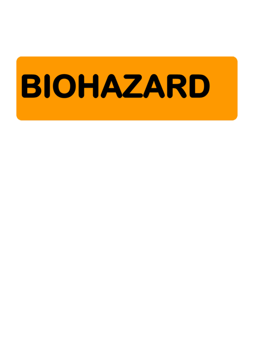 Biohazard Small Warning Sign Template Printable pdf