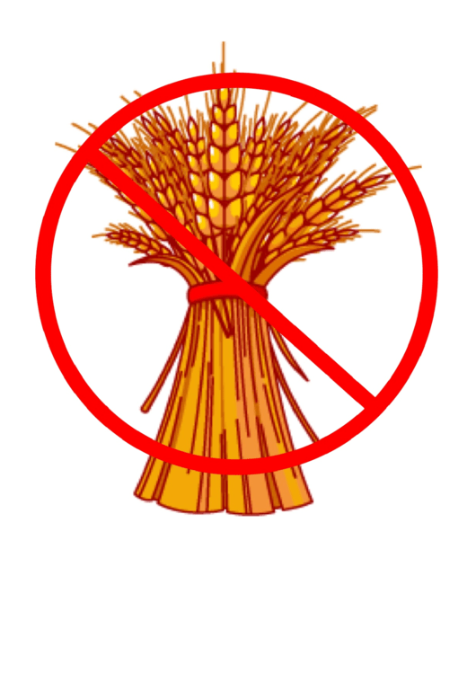 No Wheat Warning Sign Template Printable pdf